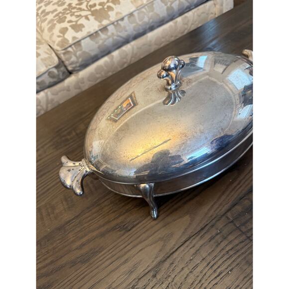 Silver Plated Chafing Dish – Missing Glass Bowl - Picture 3 of 10